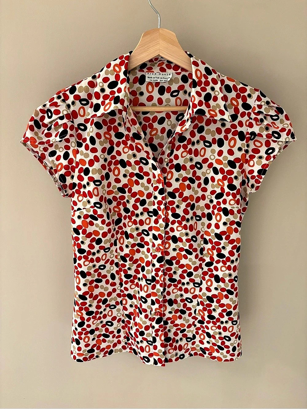 Fred David Printed Short Sleeve Button Down Shirt